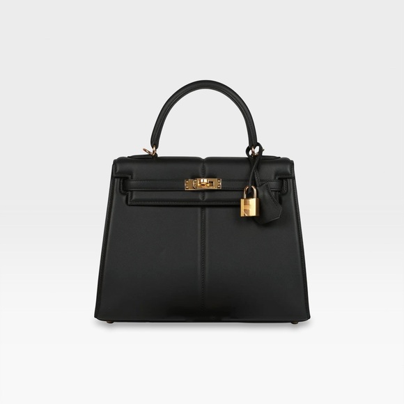 Hermes Handbags - Hermès - Kelly Padded Sellier 25 - Black Swift